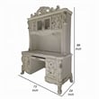 Pemberly Row 88 Inch Computer Desk and Hutch Victorian Classic in Bone White