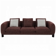 Pemberly Row 109 Inch Sofa with 3 Accent Pillows in Maroon Wine Red Tweed Fabric