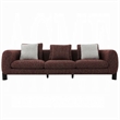 Pemberly Row 109 Inch Sofa with 3 Accent Pillows in Maroon Wine Red Tweed Fabric
