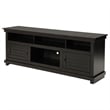 Pemberly Row 70 Inch TV Stand Media Cabinet 2 Doors 4 Shelves in Black Wood