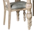 Pemberly Row 7 Piece Dining Table Set Turned Legs 6 Fabric Chairs Light Brown