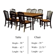 Pemberly Row 7 Pc Dining Table Chair Set Extendable 60 to 78