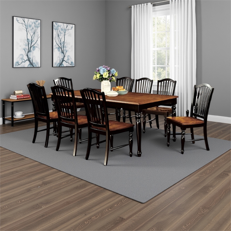 Pemberly Row 7 Pc Dining Table Chair Set Extendable 60 to 78