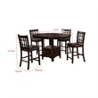 Pemberly Row 5Pc Counter Height Dining Table Set with 4 Chairs Expandable Leaf