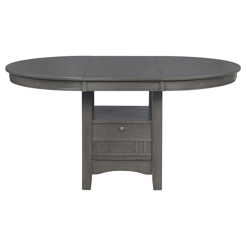 Pemberly Row 5 Piece Dining Set in Gray 4 Padded Chairs Expandable Leaf