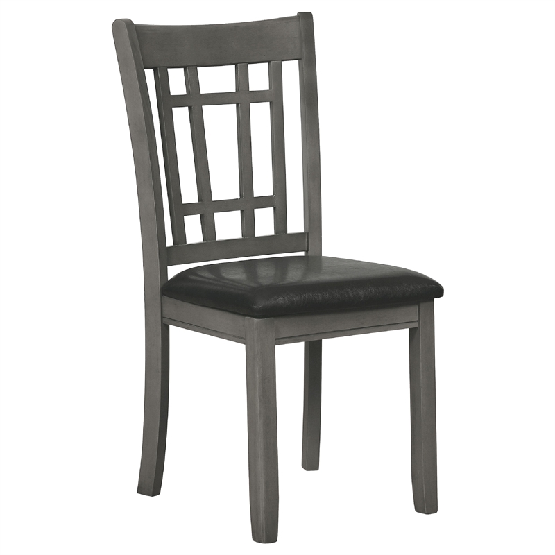 Pemberly Row 5 Piece Dining Set in Gray 4 Padded Chairs Expandable Leaf