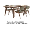 Pemberly Row 5 Piece Dining Table and 4 Chair Set in Gray and Walnut Brown
