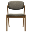 Pemberly Row 5 Piece Dining Table and 4 Chair Set in Gray and Walnut Brown