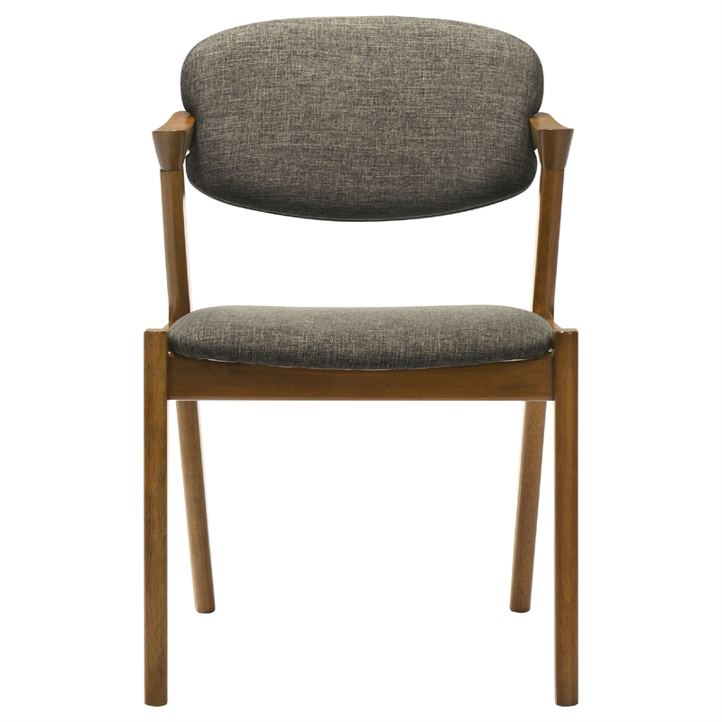Pemberly Row 5 Piece Dining Table and 4 Chair Set in Gray and Walnut Brown