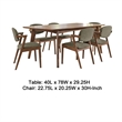 Pemberly Row 7 Piece Dining Table and 6 Chair Set in Gray and Walnut Brown