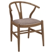 Pemberly Row 5 Pc Dining Table and 4 Chair Set Open Curved Back in Walnut Brown