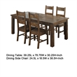 Pemberly Row 5 Piece Dining Table Set in Golden Brown 4 Side Chairs Beige Seats