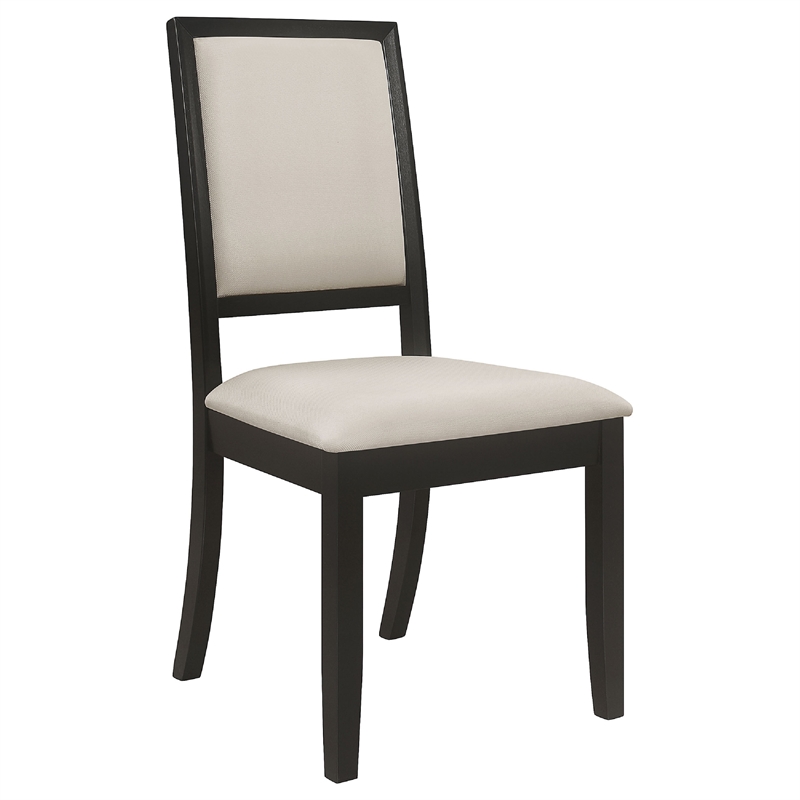 Pemberly Row 7 Piece Extendable Dining Table and 6 Chair Set in Black and Ivory