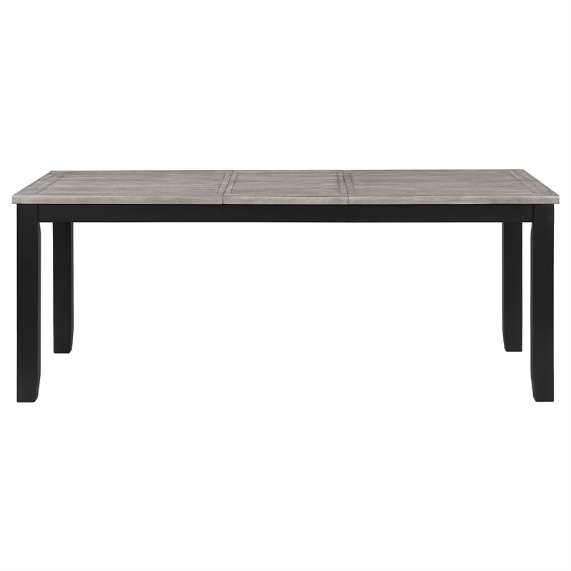 Pemberly Row 5 Piece Extendable Dining Table with 4 Chairs Farmhouse Gray Black