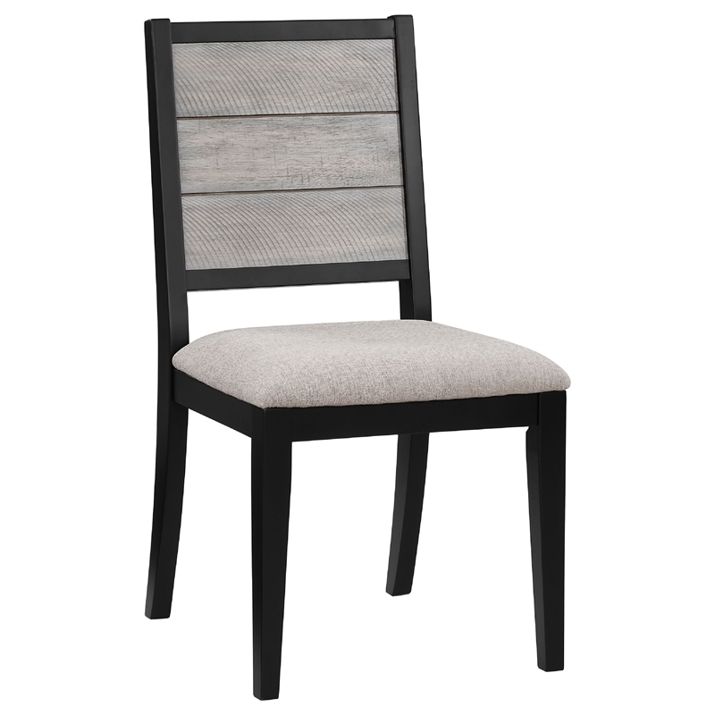 Pemberly Row 5 Piece Extendable Dining Table with 4 Chairs Farmhouse Gray Black