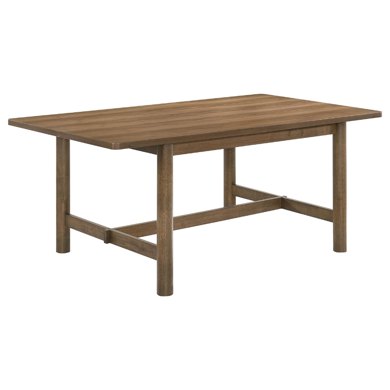 Pemberly Row 5 Pc Dining Table and 4 Chairs Set in Rich Walnut Brown and Beige