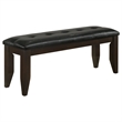 Pemberly Row 6 Piece Dining Table 4 Chairs and Bench Set Brown Faux Leather