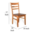 Pemberly Row Dining Chair Set of 2 with Ladderback Design in Light Brown