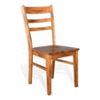 Pemberly Row Dining Chair Set of 2 with Ladderback Design in Light Brown