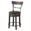 Pemberly Row Swivel Counter Stool Chair Set of 2 in Black Faux Leather