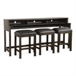 Pemberly Row 74 Inch Console Table with 3 Compartments in Dark Brown
