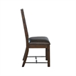 Pemberly Row 19 Inch Dining Side Chair Set of 2 in Fabric and Dark Brown