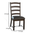 Pemberly Row 19 Inch Dining Side Chair Set of 2 in Fabric and Dark Brown