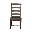 Pemberly Row 19 Inch Dining Side Chair Set of 2 in Fabric and Dark Brown