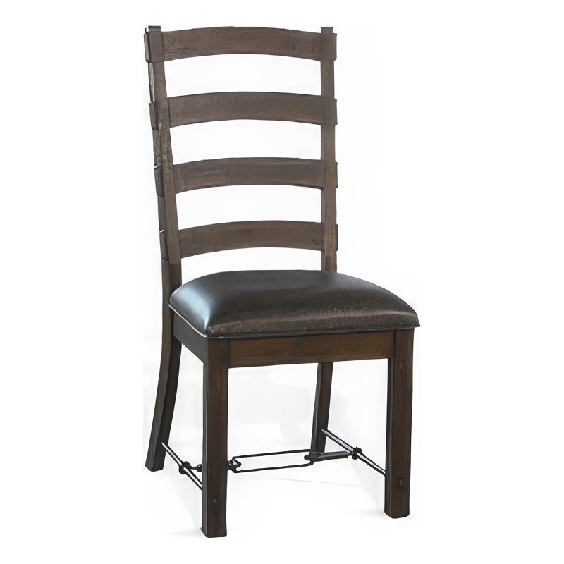 Pemberly Row 19 Inch Dining Side Chair Set of 2 in Fabric and Dark Brown