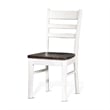 Pemberly Row Dining Chair Set of 2 Ladderback in White and Dark Brown