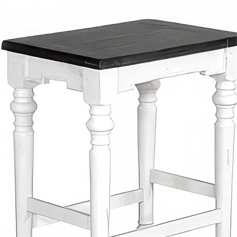 Pemberly Row Counter Height Stool Set of 2 in White and Dark Brown Wood