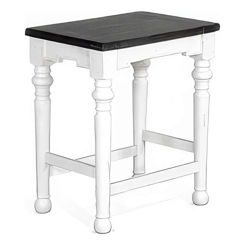 Pemberly Row Counter Height Stool Set of 2 in White and Dark Brown Wood
