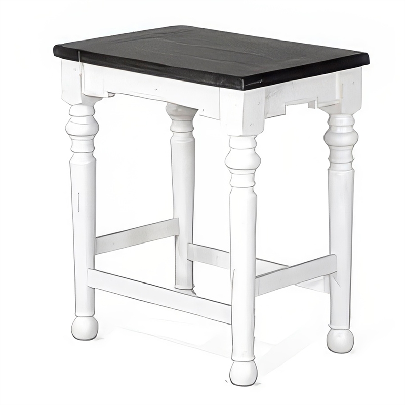 Pemberly Row Counter Height Stool Set of 2 in White and Dark Brown Wood