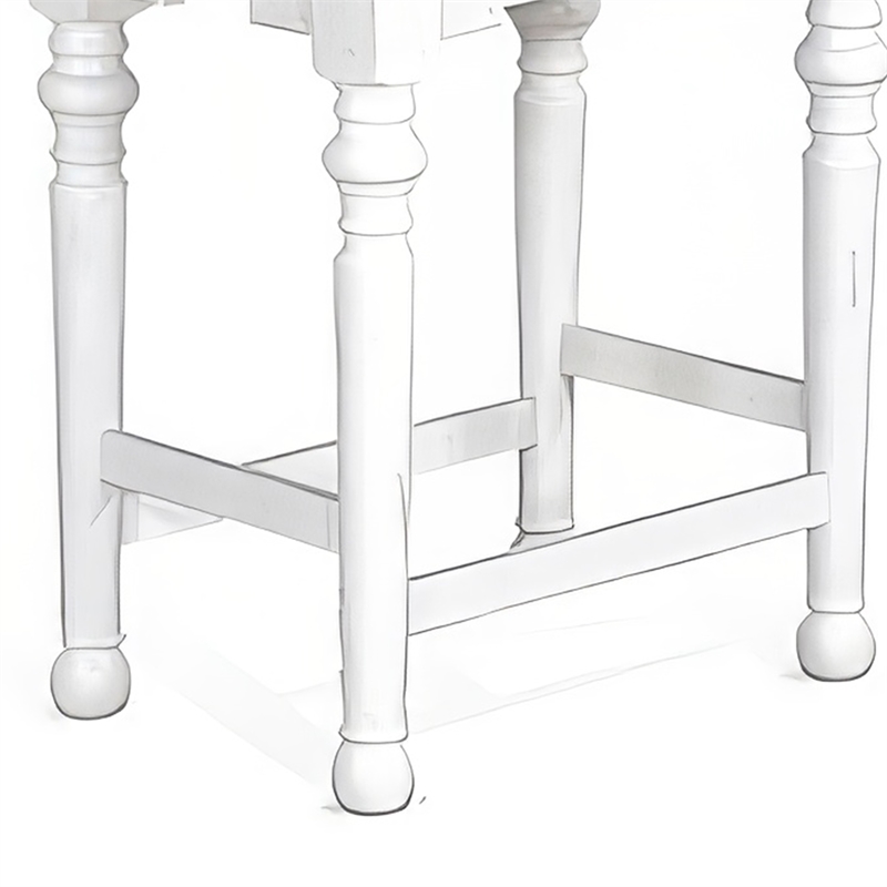 Pemberly Row Counter Height Stool Set of 2 in White and Dark Brown Wood