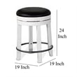 Pemberly Row Swivel Counter Stool Set of 2 in Black Faux Leather White Wood