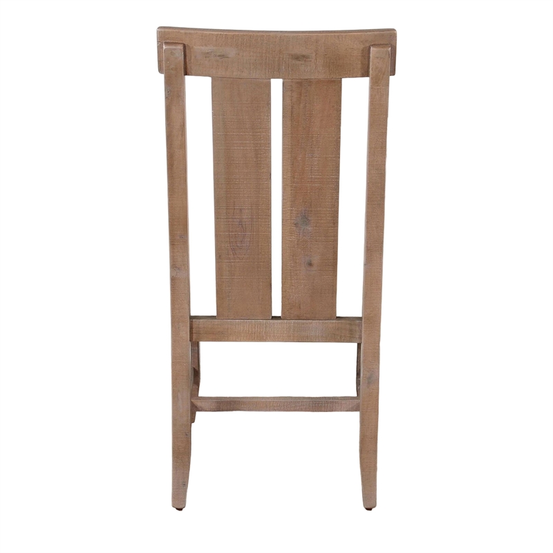 Pemberly Row Slat Back Dining Chair Set of 2 in White Fabric Dark Brown Wood