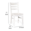 Pemberly Row Dining Chair Set of 2 with Ladderback Design in Off White