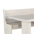 Pemberly Row 4pc Breakfast Nook Set with Dining Table and Corner Bench in White