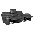 Pemberly Row 87 Inch Reclining Sofa with Pillow Tufted Gray Faux Leather