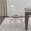 Pemberly Row Dining Chair Set of 2 with Ladderback Design in Gray and Brown