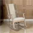 Pemberly Row Rocking Chair with Cushion Seat and Back in Brown Mindy Wood