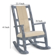 Pemberly Row Rocking Chair with Cushion Seat and Back in Blue Mindy Wood