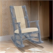 Pemberly Row Rocking Chair with Cushion Seat and Back in Blue Mindy Wood