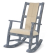 Pemberly Row Rocking Chair with Cushion Seat and Back in Blue Mindy Wood