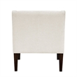 Pemberly Row Button Tufted Accent Armchair in Beige Polyester with Brown Legs