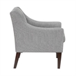 Pemberly Row Button Tufted Accent Armchair in Light Gray Polyester Brown Legs