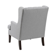 Pemberly Row Button Tufted Accent Wing Armchair in Light Gray Polyester