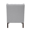 Pemberly Row Button Tufted Accent Wing Armchair in Light Gray Polyester