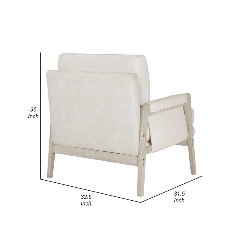 Pemberly Row Accent Armchair with Removable Cushion Cover in Soft Ivory