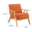 Pemberly Row Accent Club Armchair in Orange Textured with Solid Rubberwood Frame